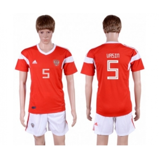 Russia #5 Vasin Home Soccer Country Jersey