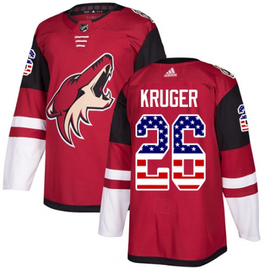 Youth Adidas Arizona Coyotes #26 Marcus Kruger Authentic Red USA Flag Fashion NHL Jersey - Ujersey