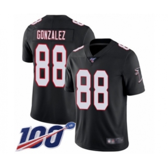 Men's Atlanta Falcons #88 Tony Gonzalez Black Alternate Vapor Untouchable Limited Player 100th Season Football Jersey - Ujersey