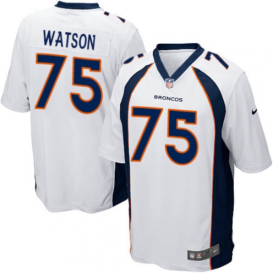 Men's Nike Denver Broncos #75 Menelik Watson Game White NFL Jersey - Ujersey