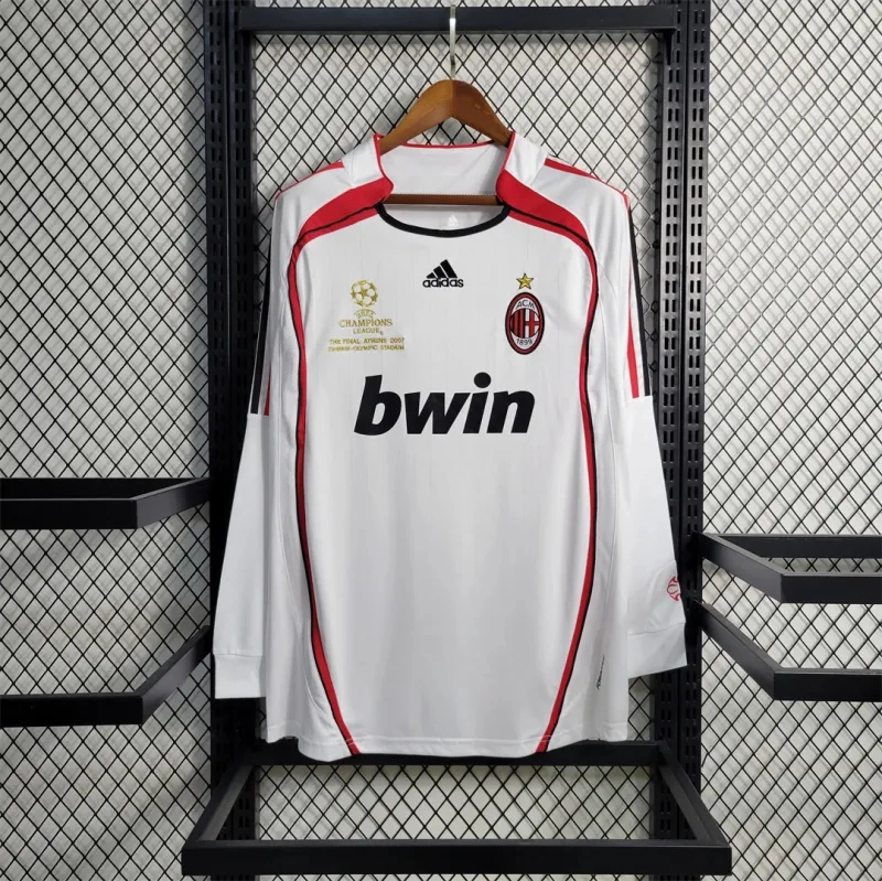 AC Milan Retro Soccer Jersey Away UCL Final Long Sleeve Custom Shirt 2006/07 - Ujersey