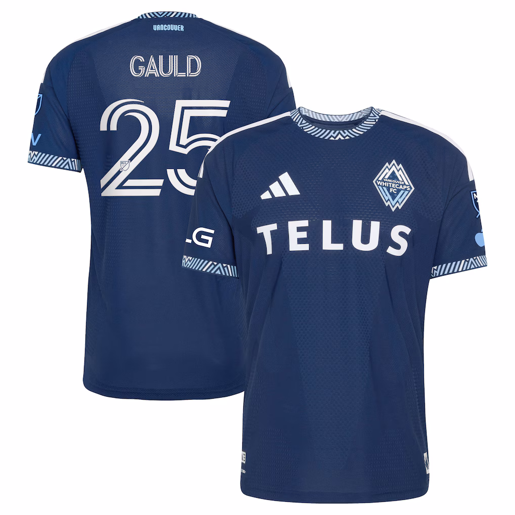Men's Vancouver Whitecaps FC Ryan Gauld adidas Deep Sea Blue 2026 The Coastal Jersey On-Field Authentic Patch Jersey