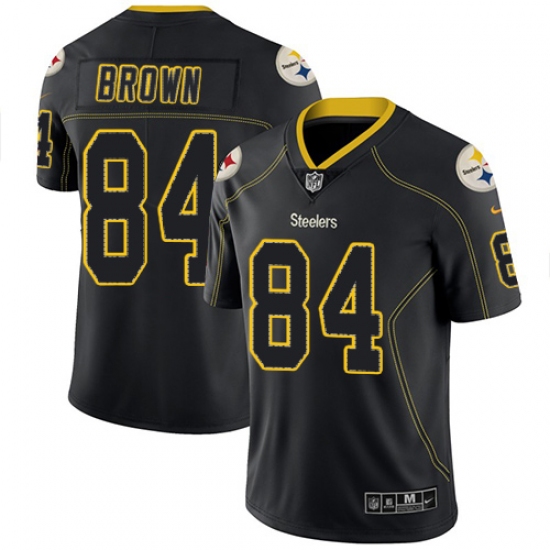 Men's Nike Pittsburgh Steelers #84 Antonio Brown Limited Lights Out Black Rush NFL Jersey - Ujersey