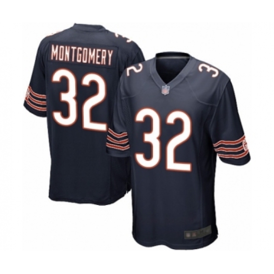 Men's Chicago Bears #32 David Montgomery Game Navy Blue Team Color Football Jersey - Ujersey