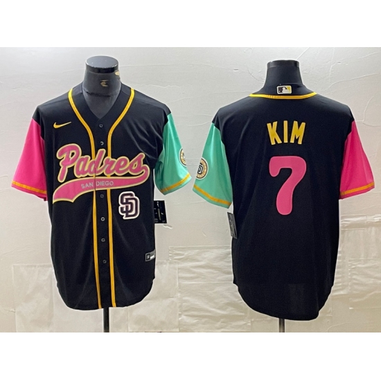Mens San Diego Padres #7 Ha Seong Kim Black NEW 2023 City Connect Cool Base Stitched Jersey - Ujersey