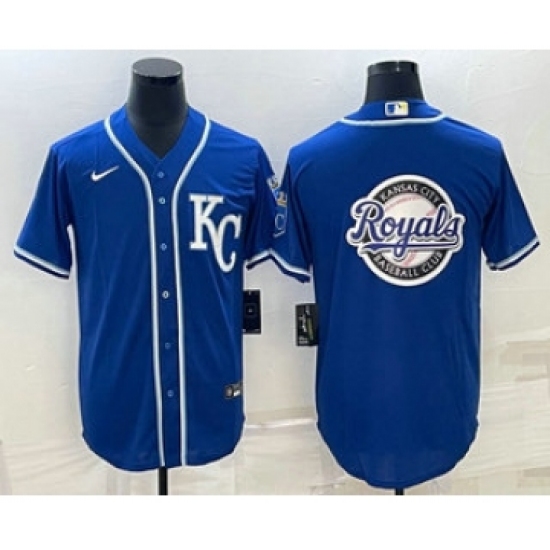 Men's Kansas City Royals Big Logo Light Blue Stitched MLB Cool Base Nike Jersey - Ujersey