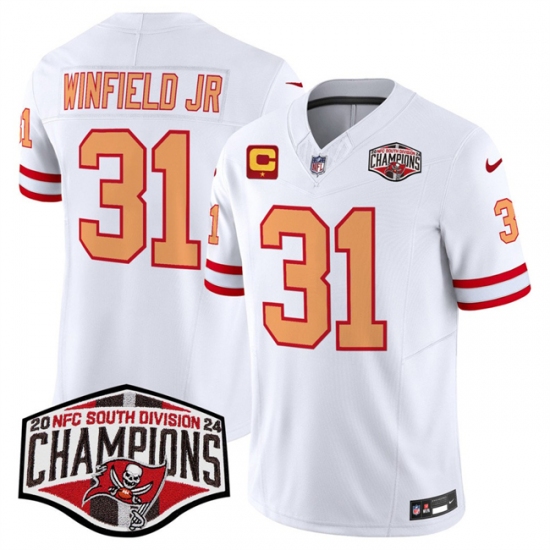 Men's Tampa Bay Buccaneers #31 Antoine Winfield Jr. White F.U.S.E. 2024 NFC South Champions With 1-Star C Limited Stitched Jersey - Ujersey