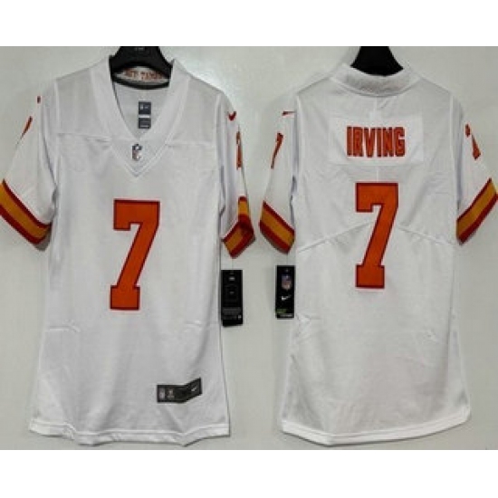 Women's Tampa Bay Buccaneers #7 Bucky Irving Limited White Throwback Vapor Jersey - Ujersey