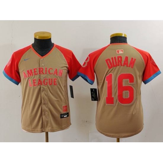 Youth Boston Red Sox #16 Jarren Duran Cream 2024 All Star Limited Stitched Jersey - Ujersey