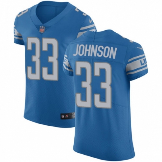 Men's Nike Detroit Lions #33 Kerryon Johnson Blue Team Color Vapor Untouchable Elite Player NFL Jersey - Ujersey