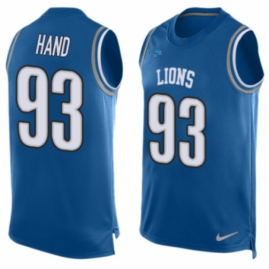 Men's Nike Detroit Lions #93 Da'Shawn Hand Limited Blue Player Name & Number Tank Top NFL Jersey - Ujersey