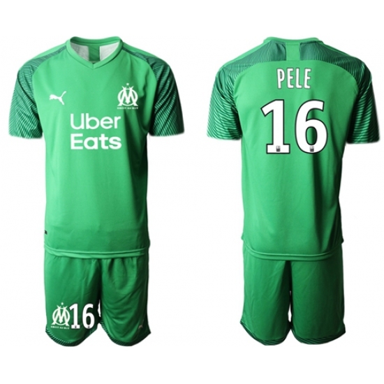 Marseille #16 Pele Green Goalkeeper Soccer Club Jersey