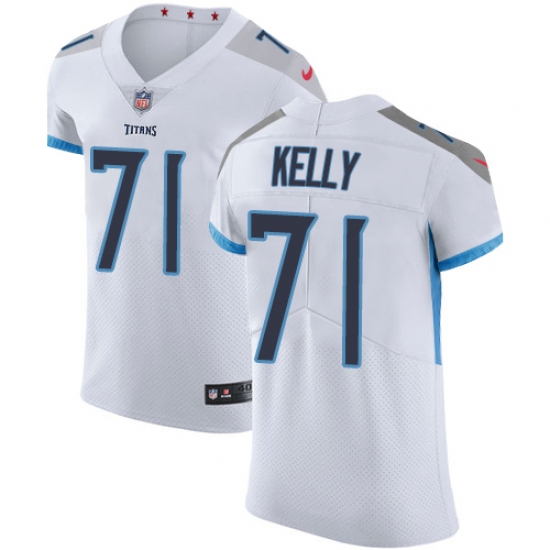 Men Nike Tennessee Titans #71 Dennis Kelly White Vapor Untouchable Elite Player NFL Jersey - Ujersey