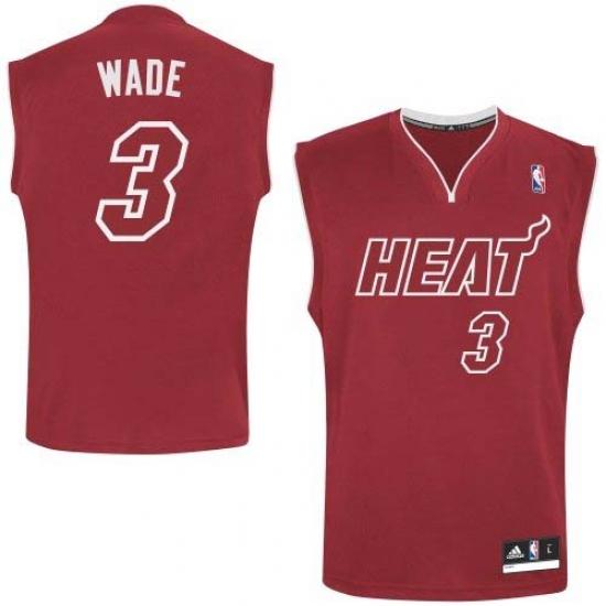 Men's Adidas Miami Heat #3 Dwyane Wade Authentic Red Pride NBA Jersey - Ujersey