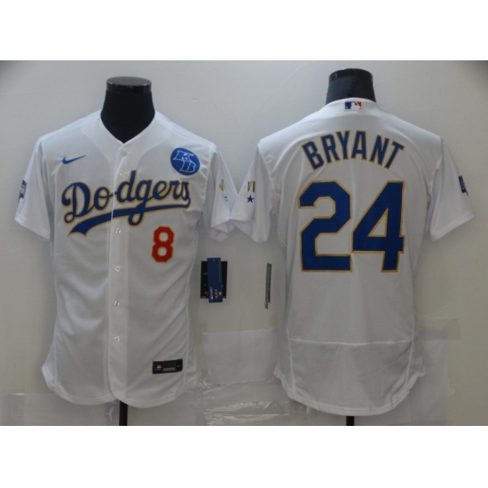 Men's Nike Los Angeles Dodgers #24 Kobe Bryant White Champions Authentic Jersey - Ujersey