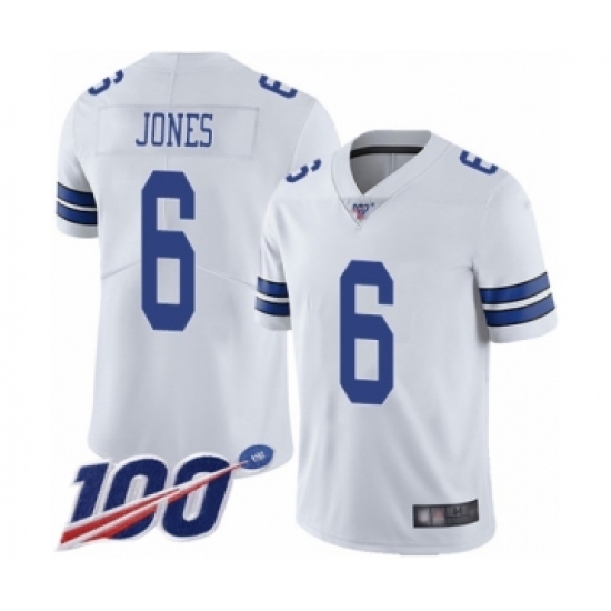 Men's Dallas Cowboys #6 Chris Jones White Vapor Untouchable Limited Player 100th Season Football Jersey - Ujersey