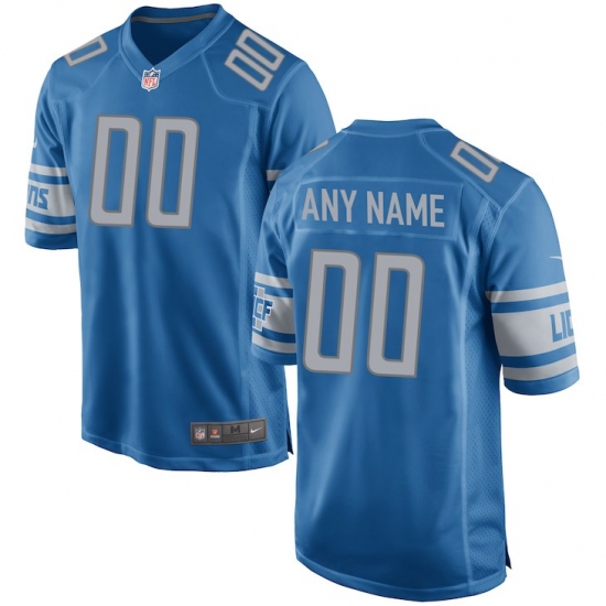 Men's Detroit Lions Nike Blue Custom Team Color Game Jersey - Ujersey