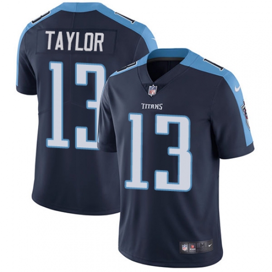 Youth Nike Tennessee Titans #13 Taywan Taylor Elite Navy Blue Alternate NFL Jersey - Ujersey