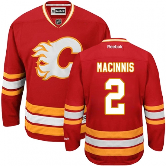 Men's Reebok Calgary Flames #2 Al MacInnis Premier Red Third NHL Jersey - Ujersey