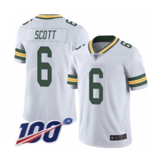 Men's Green Bay Packers #6 JK Scott White Vapor Untouchable Limited Player 100th Season Football Jersey - Ujersey