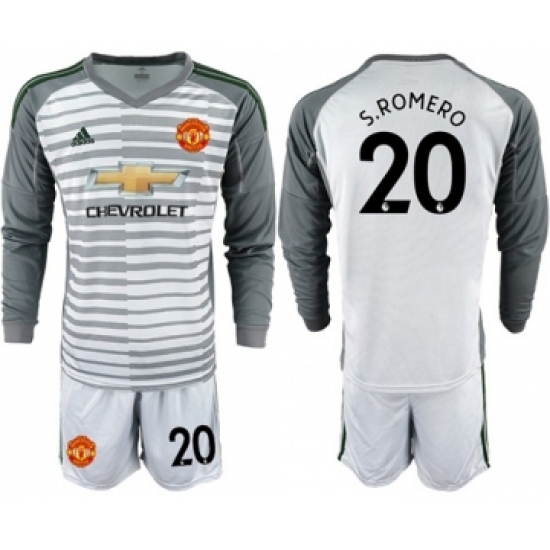 Manchester United #20 S.Romero Grey Goalkeeper Long Sleeves Soccer Club Jersey