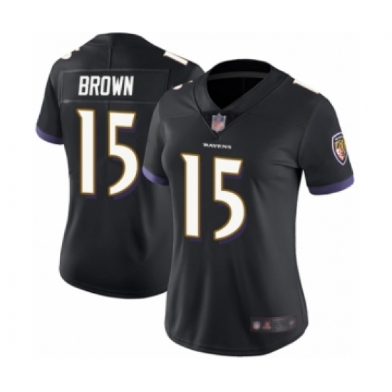 Women's Baltimore Ravens #15 Marquise Brown Black Alternate Vapor Untouchable Limited Player Football Jersey - Ujersey