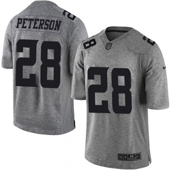 Men's Nike Minnesota Vikings #28 Adrian Peterson Limited Gray Gridiron NFL Jersey - Ujersey