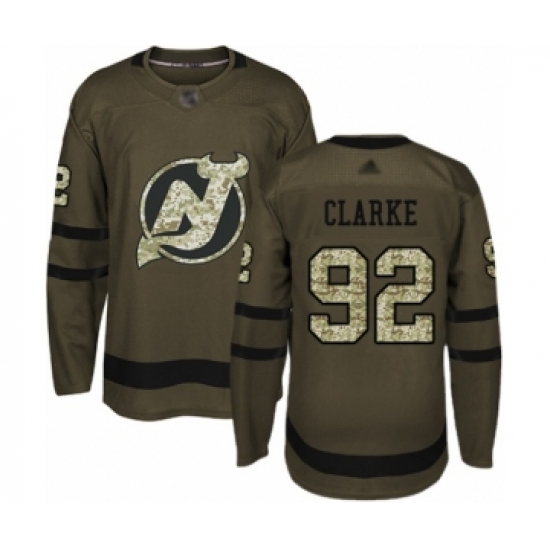 Men's New Jersey Devils #92 Graeme Clarke Authentic Green Salute to Service Hockey Jersey - Ujersey