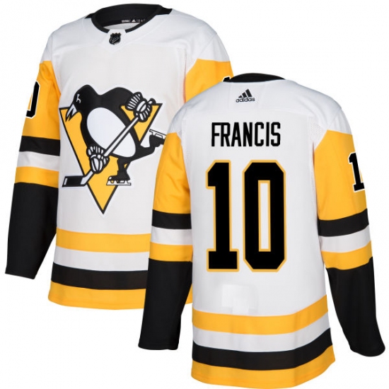 Youth Adidas Pittsburgh Penguins #10 Ron Francis Authentic White Away NHL Jersey - Ujersey