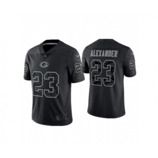 Men's Green Bay Packers #23 Jaire Alexander Black Reflective Limited Stitched Football Jersey - Ujersey