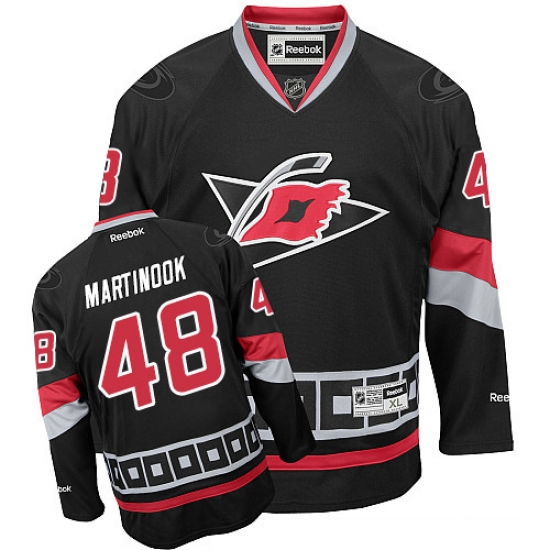 Youth Reebok Carolina Hurricanes #48 Jordan Martinook Authentic Black Third NHL Jersey - Ujersey