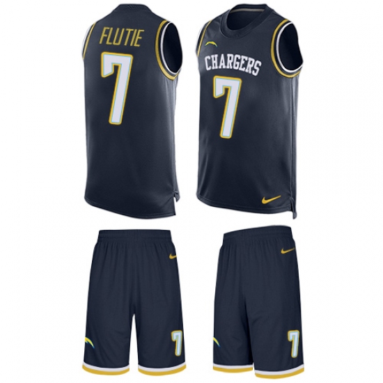Men's Nike Los Angeles Chargers #7 Doug Flutie Limited Navy Blue Tank Top Suit NFL Jersey - Ujersey