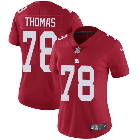 Women's New York Giants #78 Andrew Thomas Red Alternate Stitched NFL Vapor Untouchable Limited Jersey - Ujersey