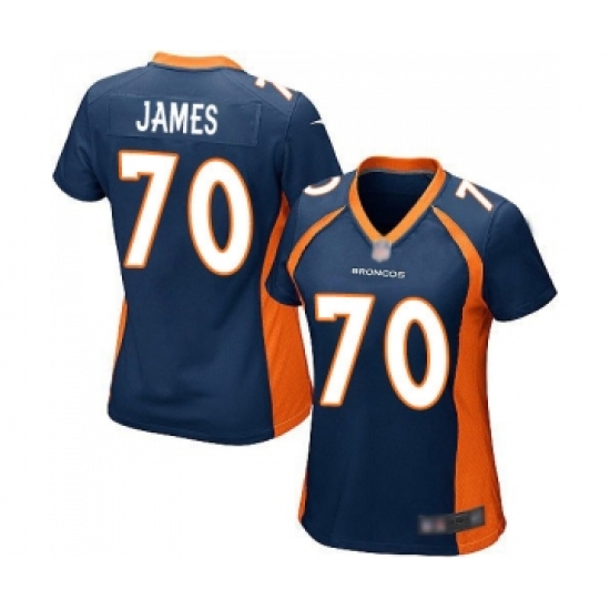 Women's Denver Broncos #70 Ja Wuan James Game Navy Blue Alternate Football Jersey - Ujersey