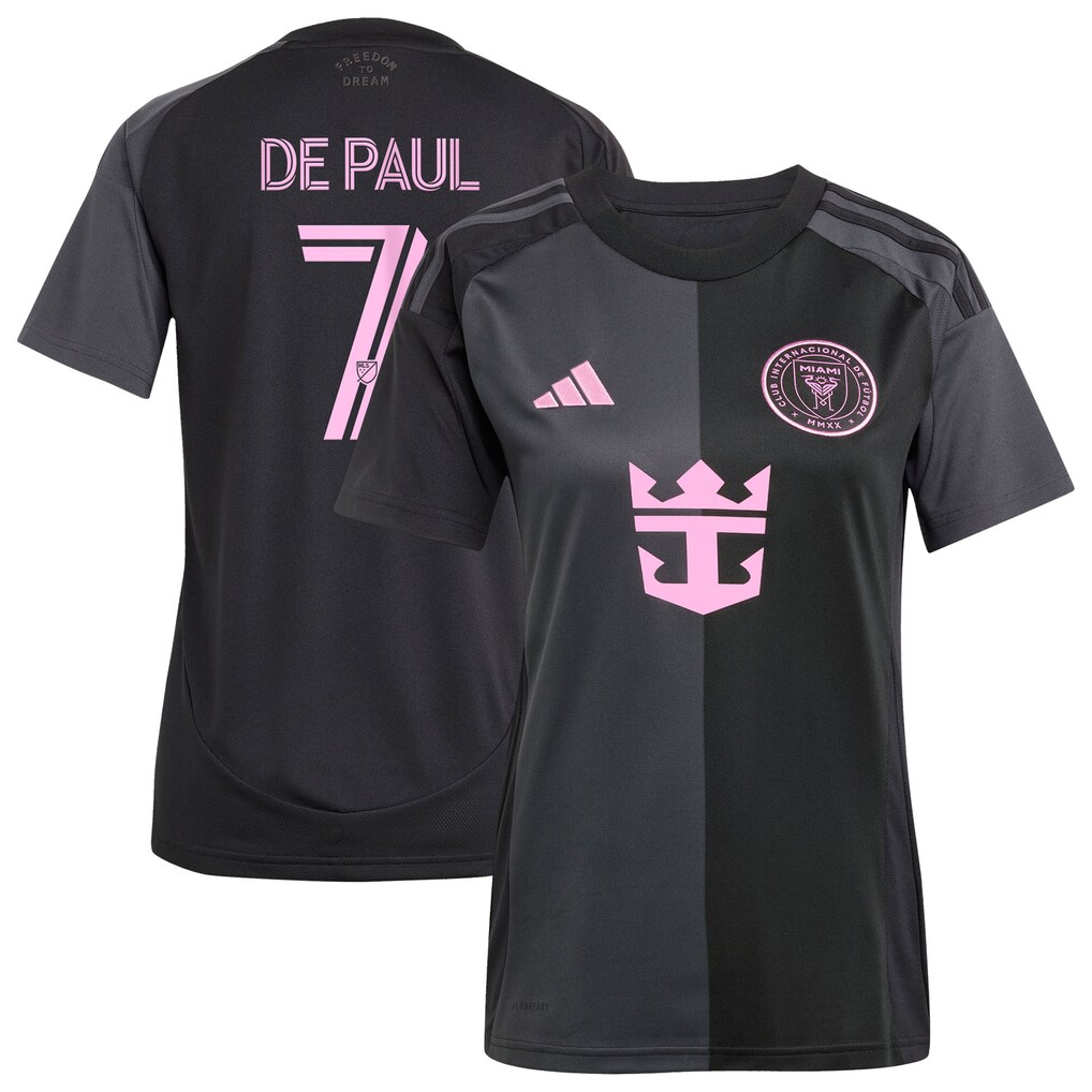 Women's Inter Miami CF Rodrigo De Paul adidas Black 2025 The Fortitude Kit Replica Player Jersey - Ujersey