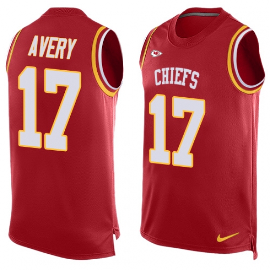 Men's Nike Kansas City Chiefs #17 Chris Conley Limited Red Player Name & Number Tank Top NFL Jersey - Ujersey