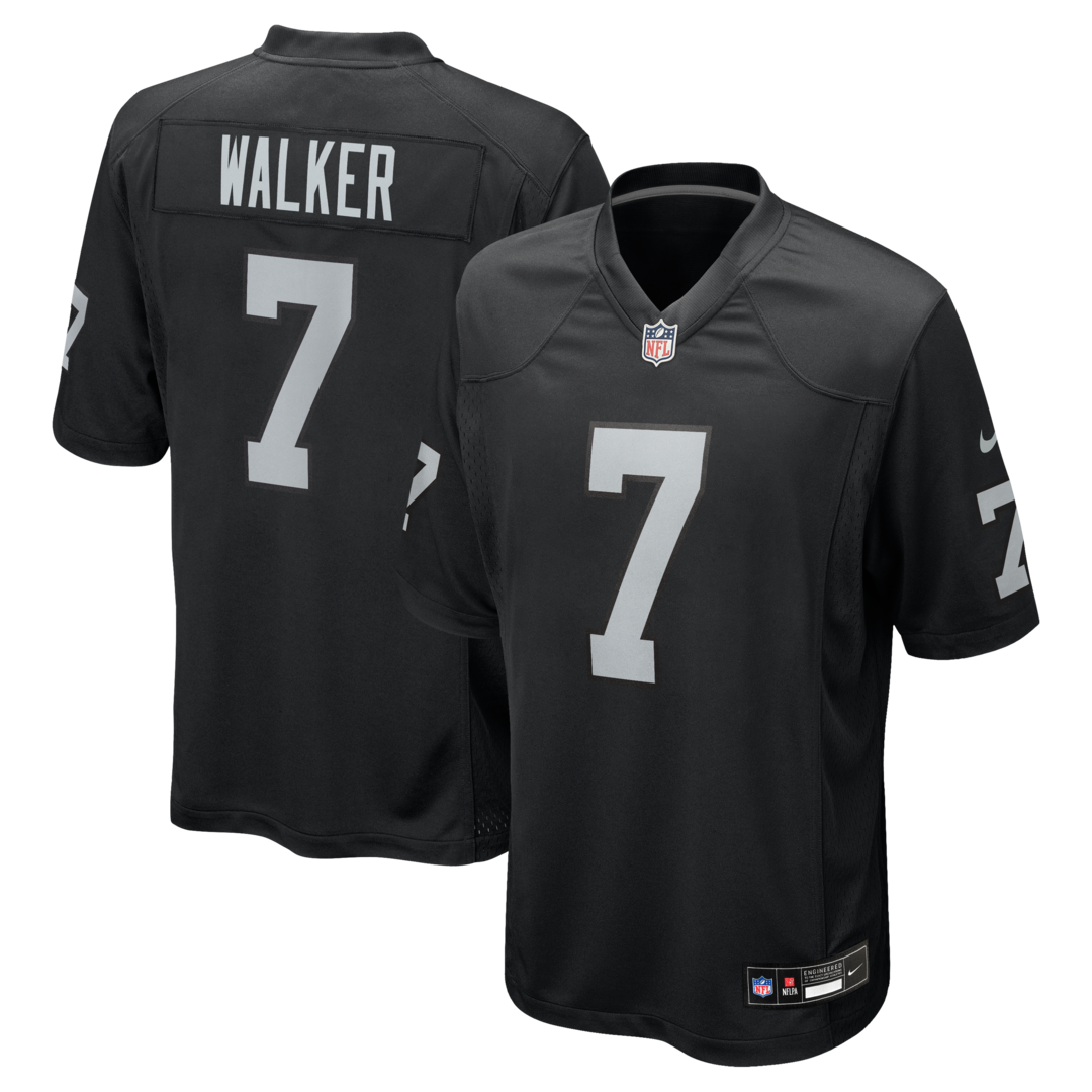 Men's Las Vegas Raiders Quay Walker Nike Black Team Game Jersey - Ujersey