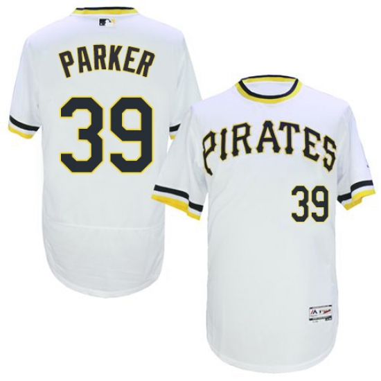Men's Majestic Pittsburgh Pirates #39 Dave Parker White Flexbase Authentic Collection Cooperstown MLB Jersey - Ujersey