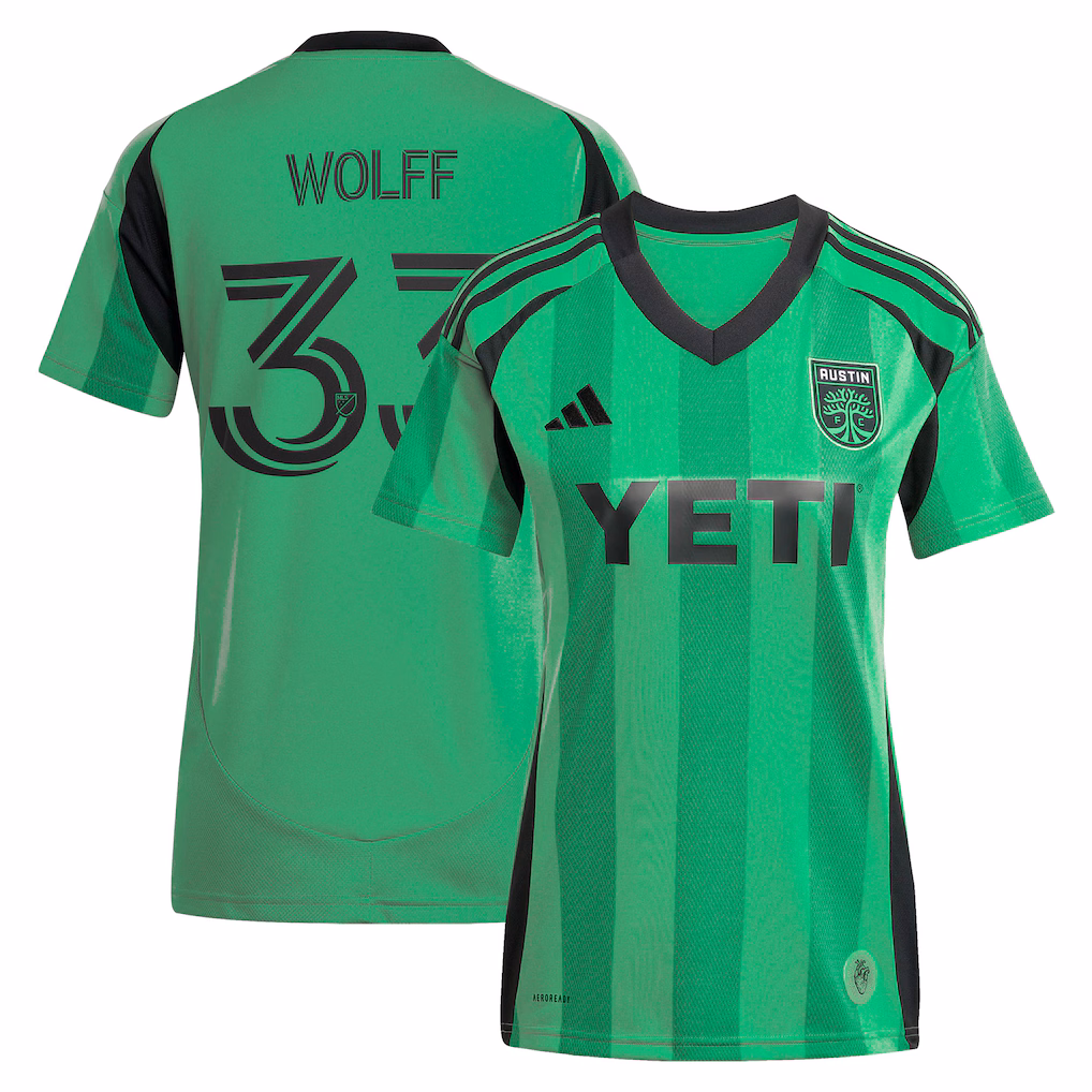 Women's Austin FC Owen Wolff adidas Green 2025 The Heartbeat Kit Replica Jersey - ujerseystore
