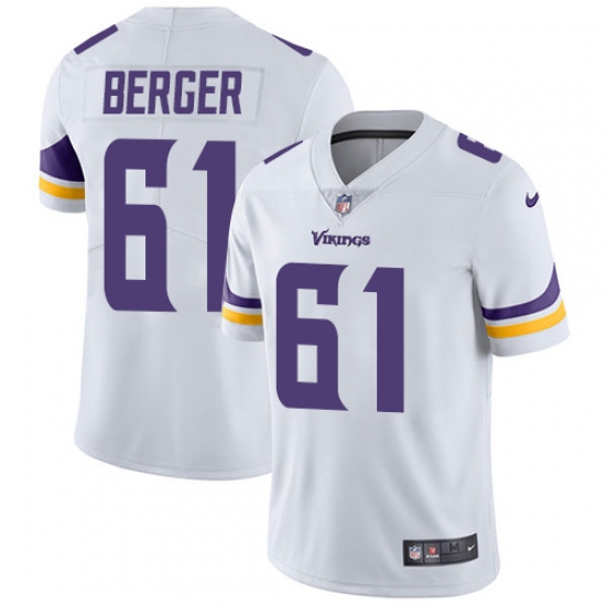 Men's Nike Minnesota Vikings #61 Joe Berger White Vapor Untouchable Limited Player NFL Jersey - Ujersey