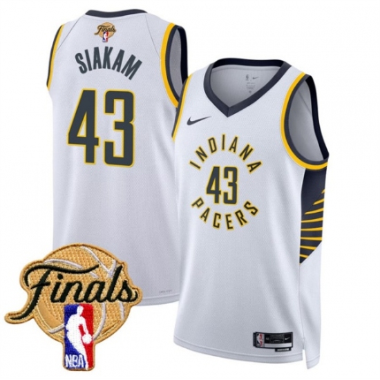 Men's Indiana Pacers #43 Pascal Siakam White 2025 Finals Association Edition Stitched Basketball Jersey - Ujersey