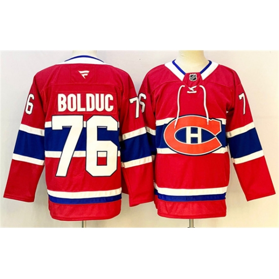 Men's Montreal Canadiens #76 Zack Bolduc Red 2024-25 Stitched Jersey - Ujersey