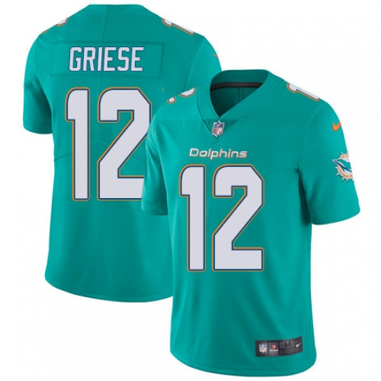 Youth Nike Miami Dolphins #12 Bob Griese Aqua Green Team Color Vapor Untouchable Limited Player NFL Jersey - Ujersey