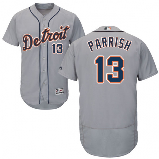 Men's Majestic Detroit Tigers #13 Lance Parrish Grey Road Flex Base Authentic Collection MLB Jersey - Ujersey
