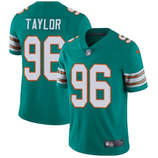 Men's Nike Miami Dolphins #96 Vincent Taylor Aqua Green Alternate Vapor Untouchable Limited Player NFL Jersey - Ujersey