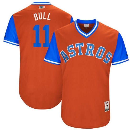 Men's Majestic Houston Astros #11 Evan Gattis 
