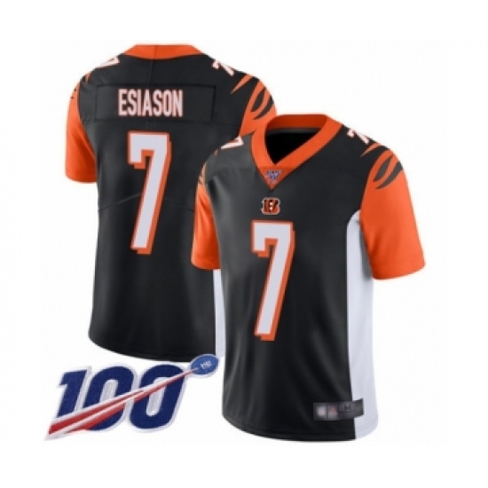 Men's Cincinnati Bengals #7 Boomer Esiason Black Team Color Vapor Untouchable Limited Player 100th Season Football Jersey - Ujersey