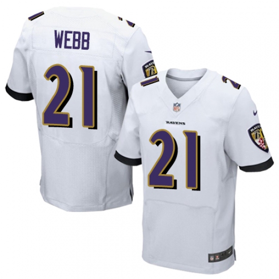 Men's Nike Baltimore Ravens #21 Lardarius Webb Elite White NFL Jersey - Ujersey