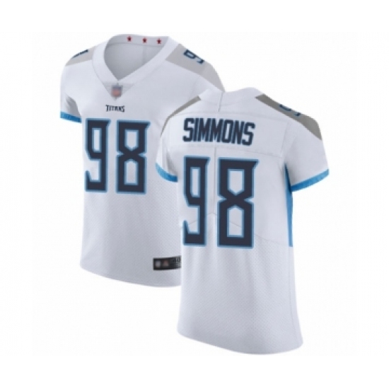 Men's Tennessee Titans #98 Jeffery Simmons White Vapor Untouchable Elite Player Football Jersey - Ujersey