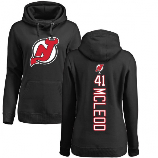 NHL Women's Adidas New Jersey Devils #41 Michael McLeod Black Backer Pullover Hoodie - ujerseystore